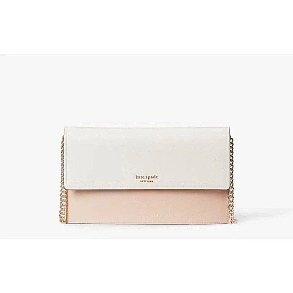 Kate Spade Willow Wallet cream Tan Leather Chain strap crossbody Bag - Picture 1 of 8